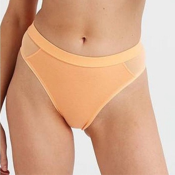 RicherPoorer Womens High Cut Brief Panty Mesh Sides Small Cantalope - Picture 11 of 11